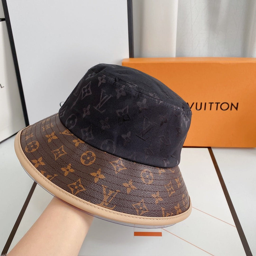 Louis Vuitton LV Monogram Denim & Leather Bucket Hat for Men & Women - Serene