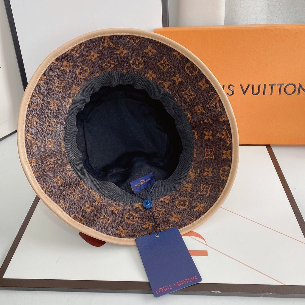 Louis Vuitton LV Monogram Denim & Leather Bucket Hat for Men & Women - Serene