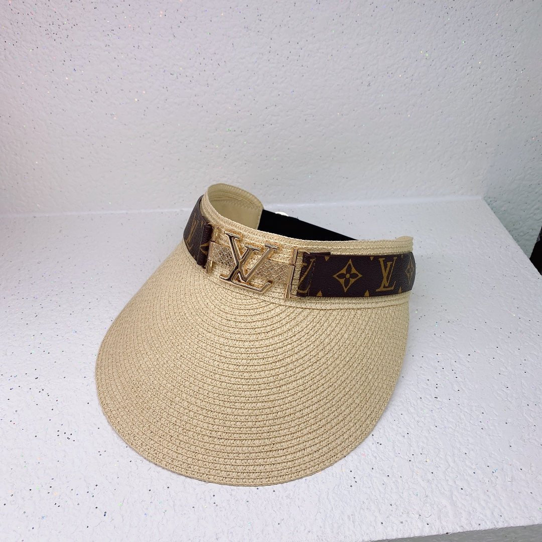Louis Vuitton LV Monogram Straw Sun Visor for Women | Luxury Beach Hat - Serene