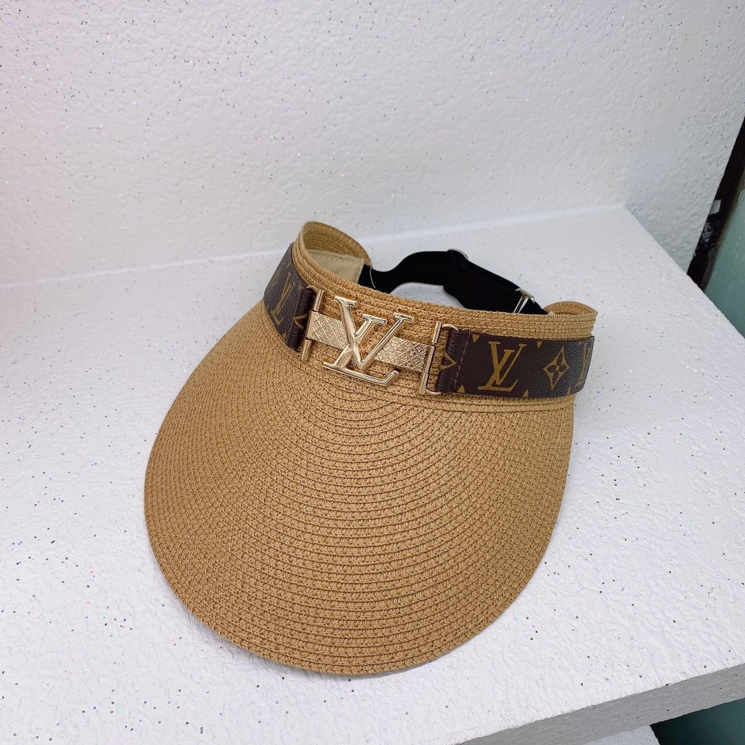 Louis Vuitton LV Monogram Straw Sun Visor for Women | Luxury Beach Hat - Serene