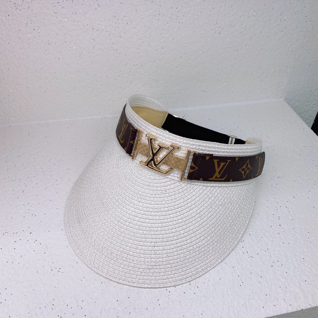 Louis Vuitton LV Monogram Straw Sun Visor for Women | Luxury Beach Hat - Serene