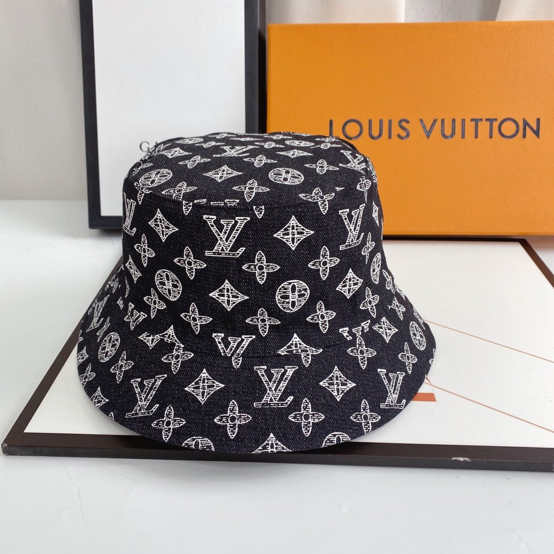 Louis Vuitton Monogram Denim Bucket Hat | Luxury Designer LV Hat - Serene