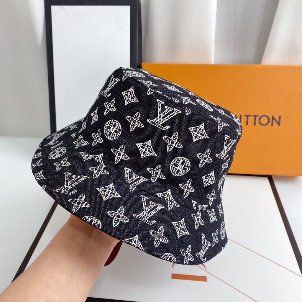 Louis Vuitton Monogram Denim Bucket Hat | Luxury Designer LV Hat - Serene