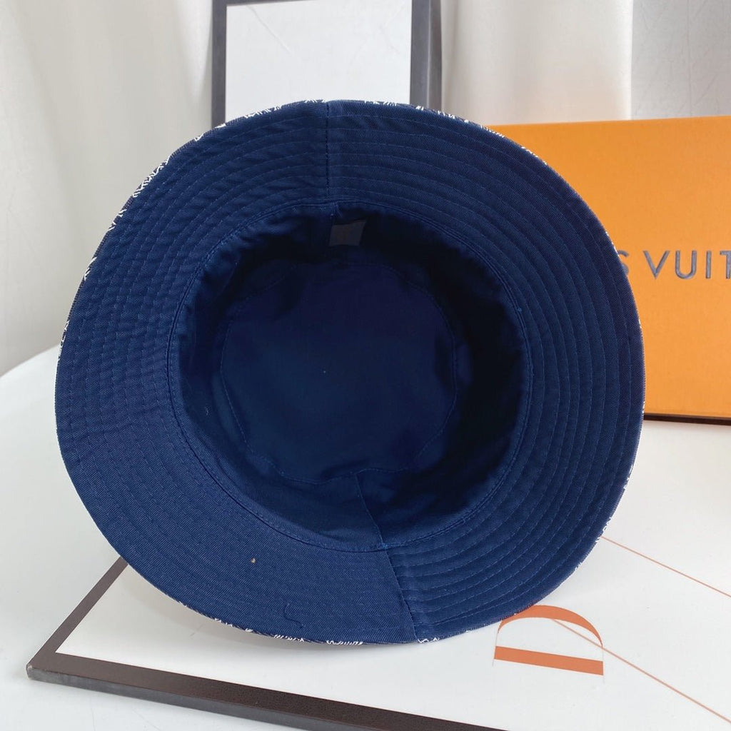 Louis Vuitton Monogram Denim Bucket Hat | Luxury Designer LV Hat - Serene