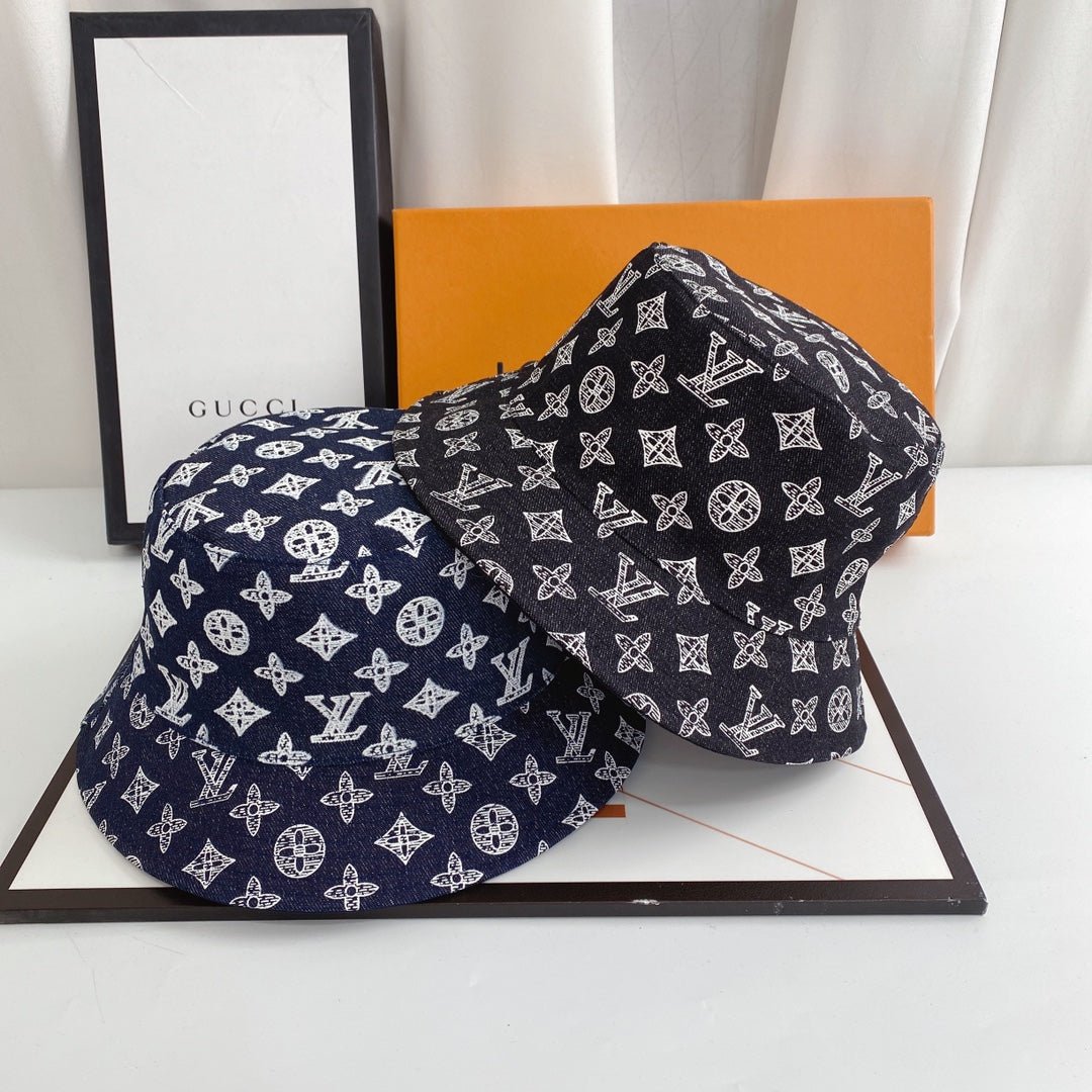 Louis Vuitton Monogram Denim Bucket Hat | Luxury Designer LV Hat - Serene