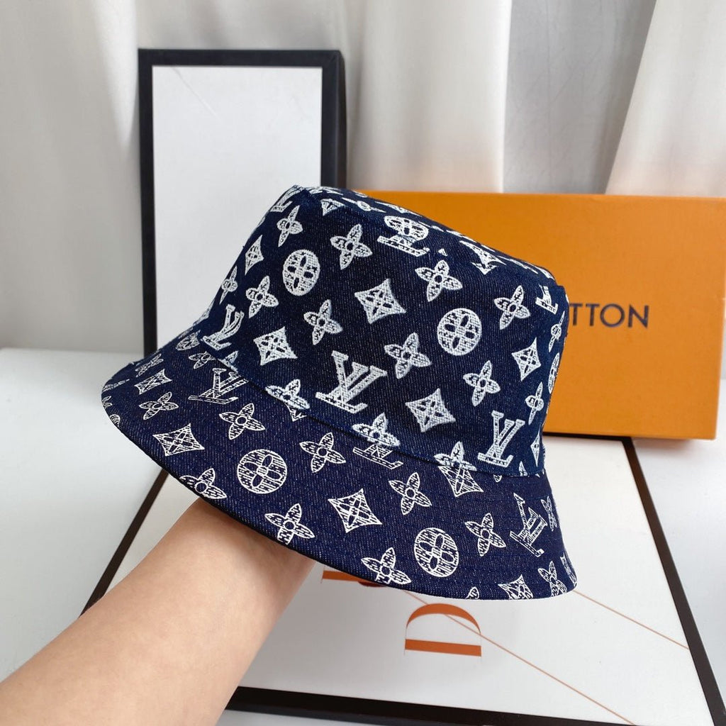 Louis Vuitton Monogram Denim Bucket Hat | Luxury Designer LV Hat - Serene