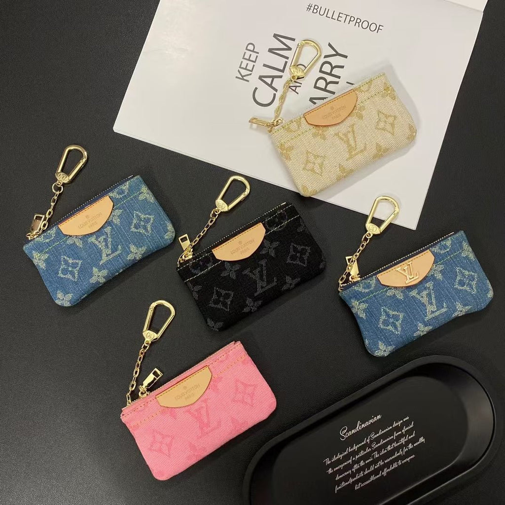 Louis Vuitton Monogram Denim Coin Pouch Keychain Wallet - Serene