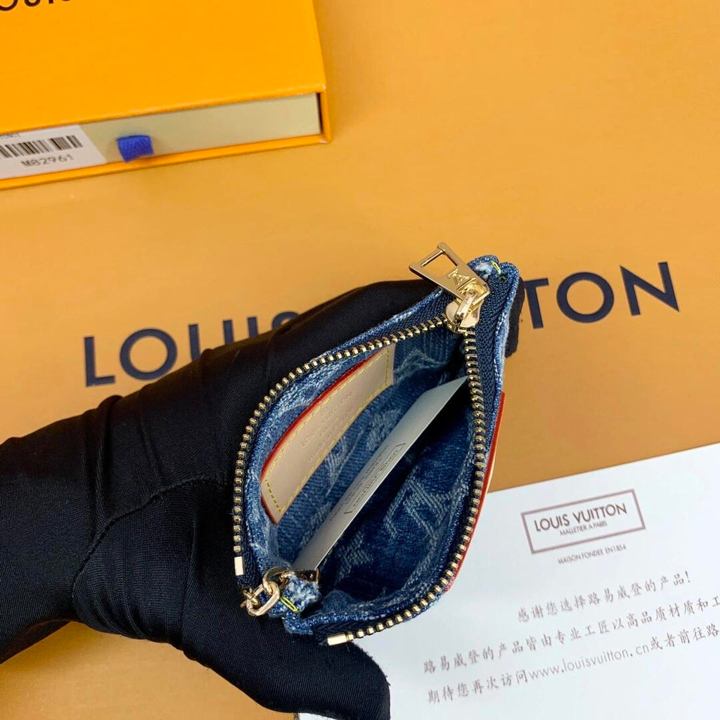 Louis Vuitton Monogram Denim Coin Pouch Keychain Wallet - Serene