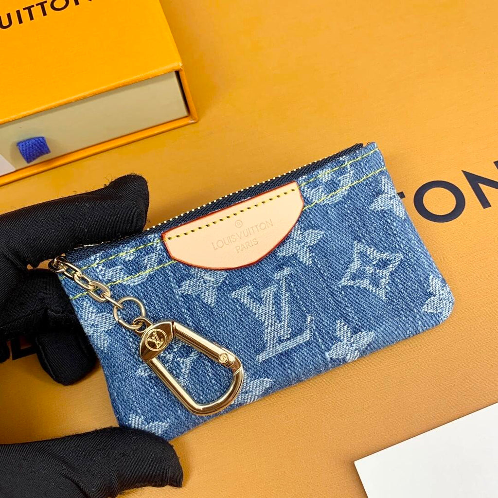 Louis Vuitton Monogram Denim Coin Pouch Keychain Wallet - Serene