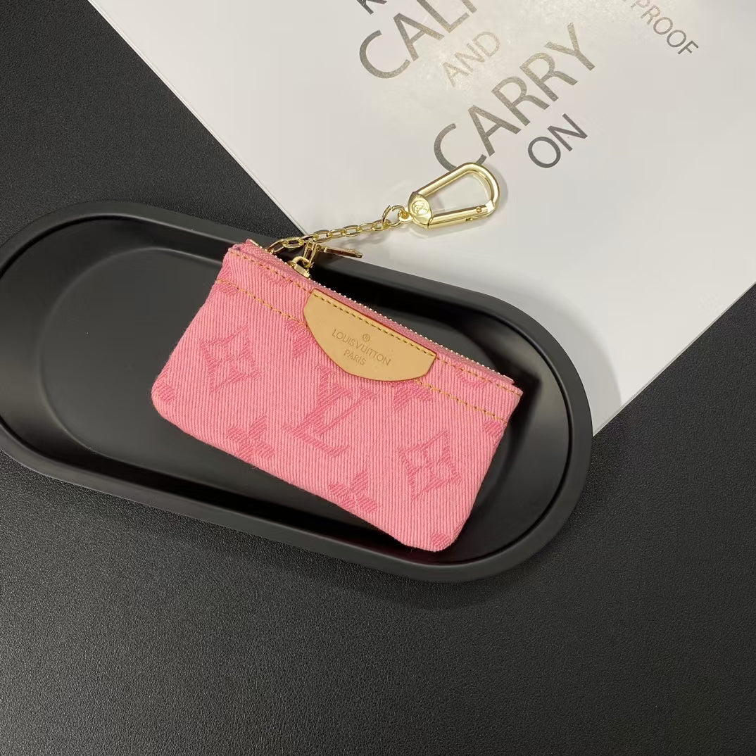 Louis Vuitton Monogram Denim Coin Pouch Keychain Wallet - Serene