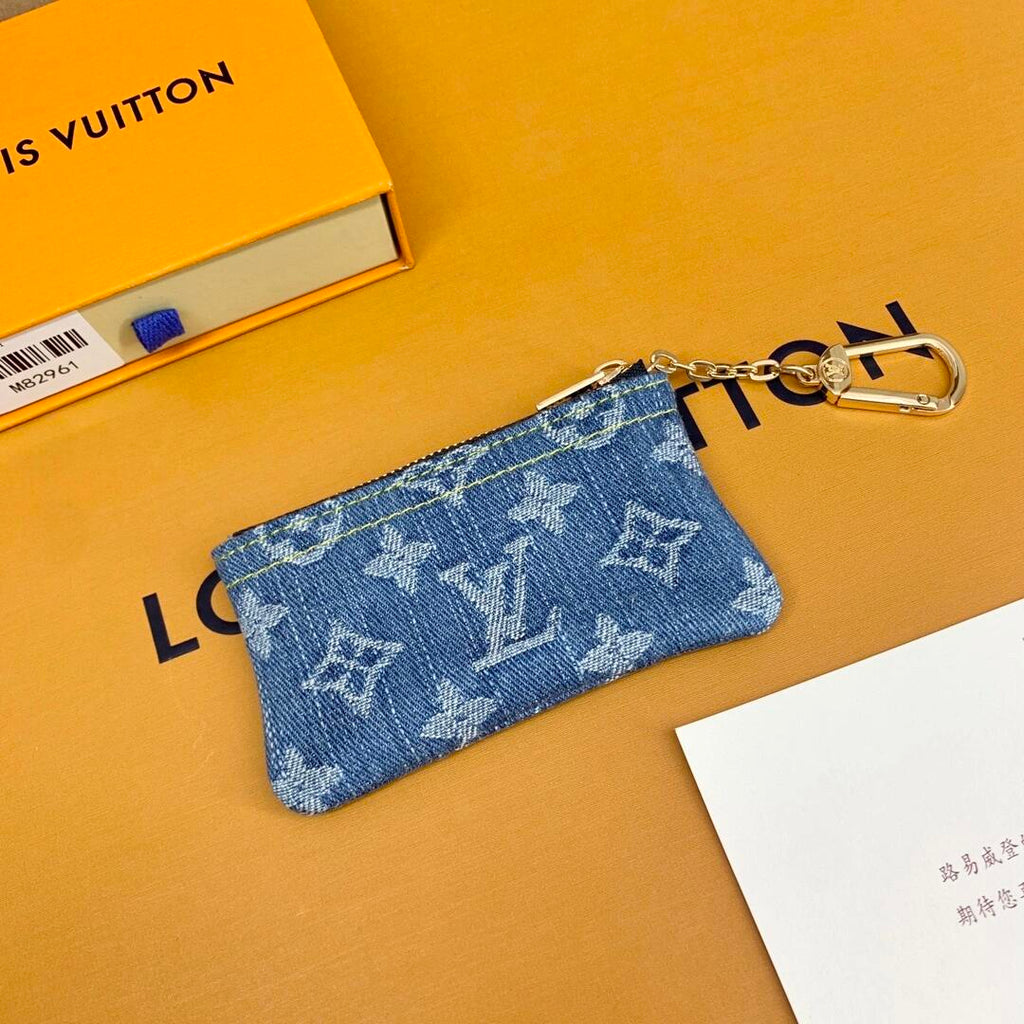 Louis Vuitton Monogram Denim Coin Pouch Keychain Wallet - Serene