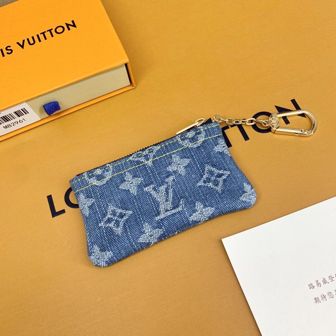 Louis Vuitton Monogram Denim Coin Pouch Keychain Wallet - Serene