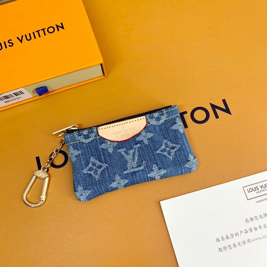 Louis Vuitton Monogram Denim Coin Pouch Keychain Wallet - Serene