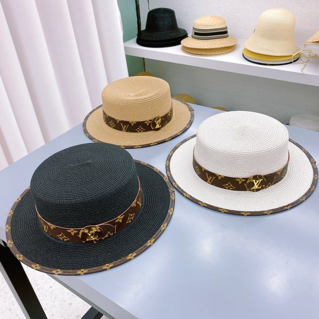 Louis Vuitton Monogram Flat-Brim Straw Hat - Serene