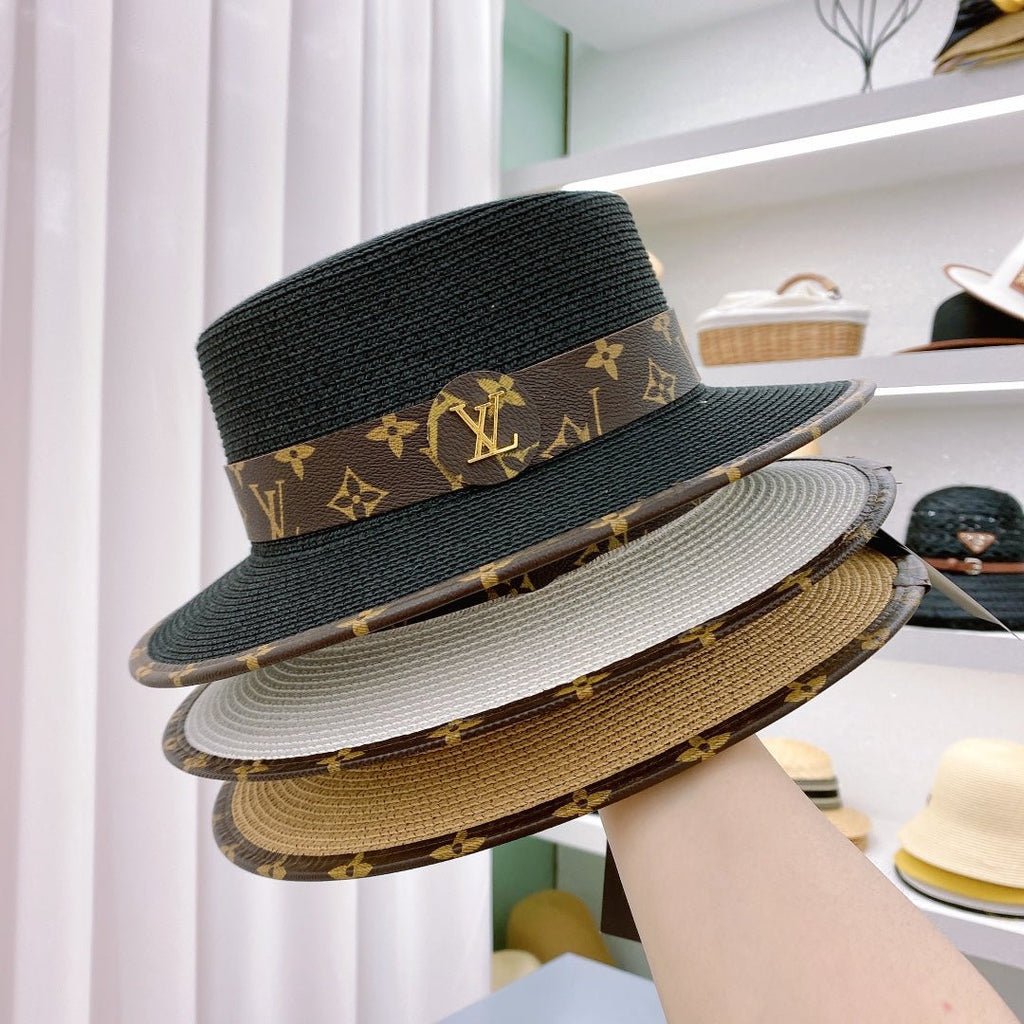 Louis Vuitton Monogram Flat-Brim Straw Hat - Serene