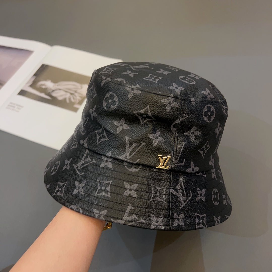 Louis Vuitton Monogram Leather Bucket Hat | Luxury Designer LV Hat - Serene