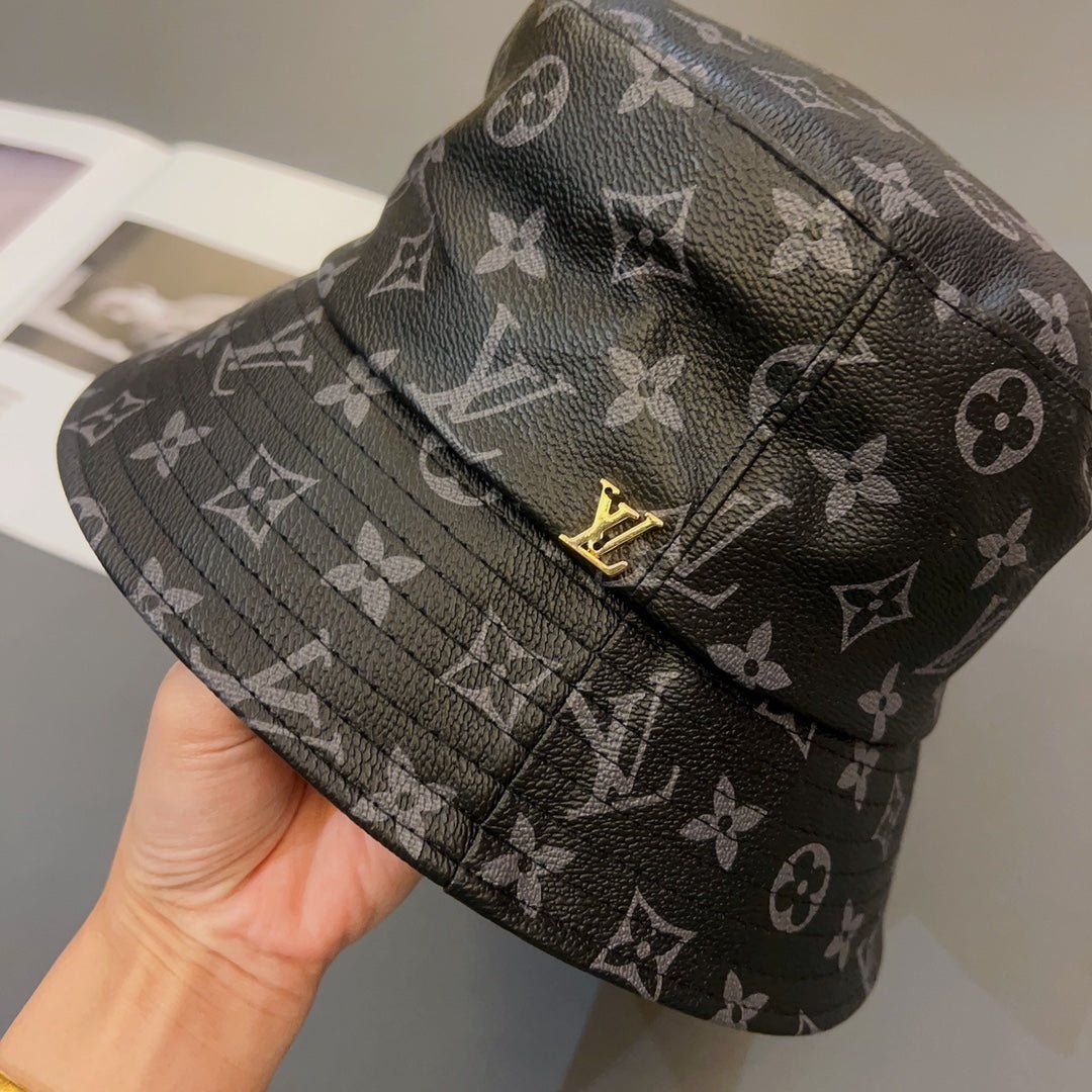 Louis Vuitton Monogram Leather Bucket Hat | Luxury Designer LV Hat - Serene