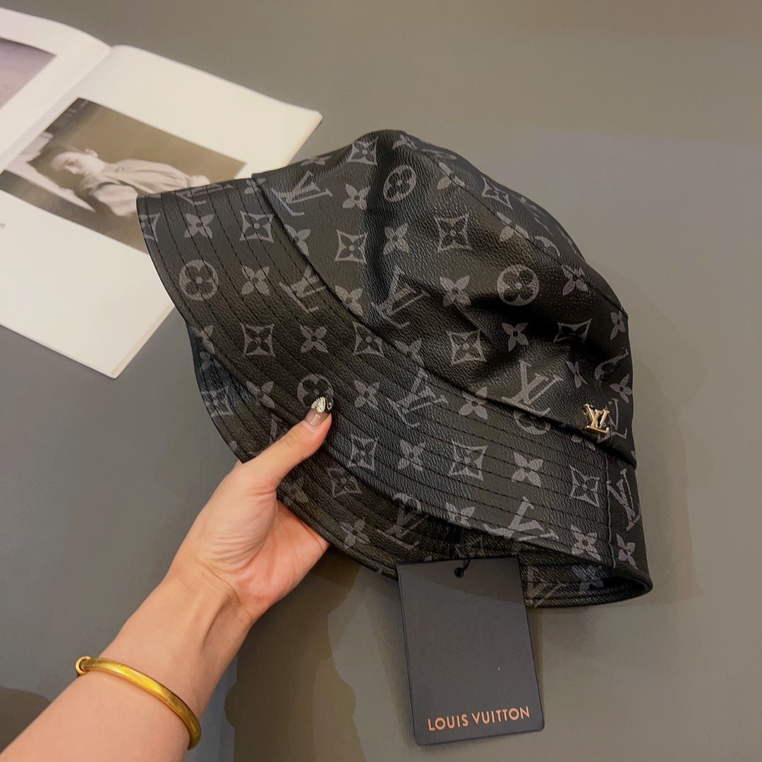 Louis Vuitton Monogram Leather Bucket Hat | Luxury Designer LV Hat - Serene