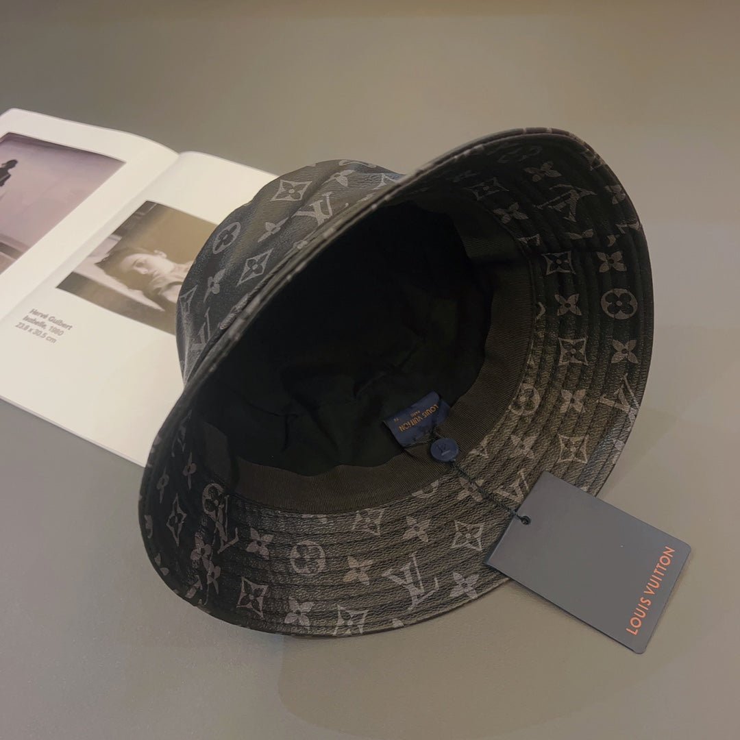 Louis Vuitton Monogram Leather Bucket Hat | Luxury Designer LV Hat - Serene