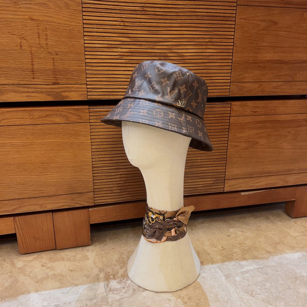 Louis Vuitton Monogram Leather Bucket Hat | Luxury Designer LV Hat - Serene