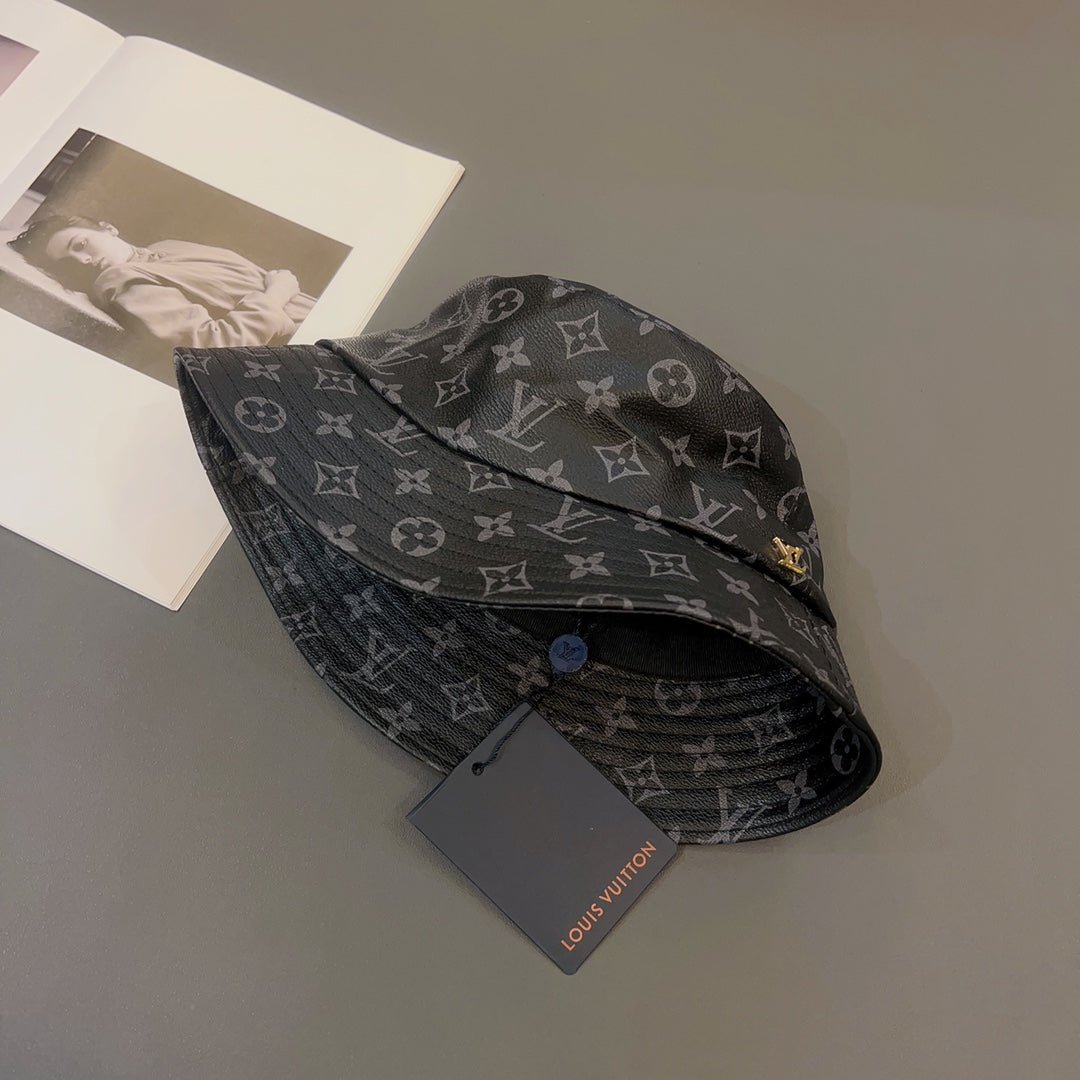 Louis Vuitton Monogram Leather Bucket Hat | Luxury Designer LV Hat - Serene