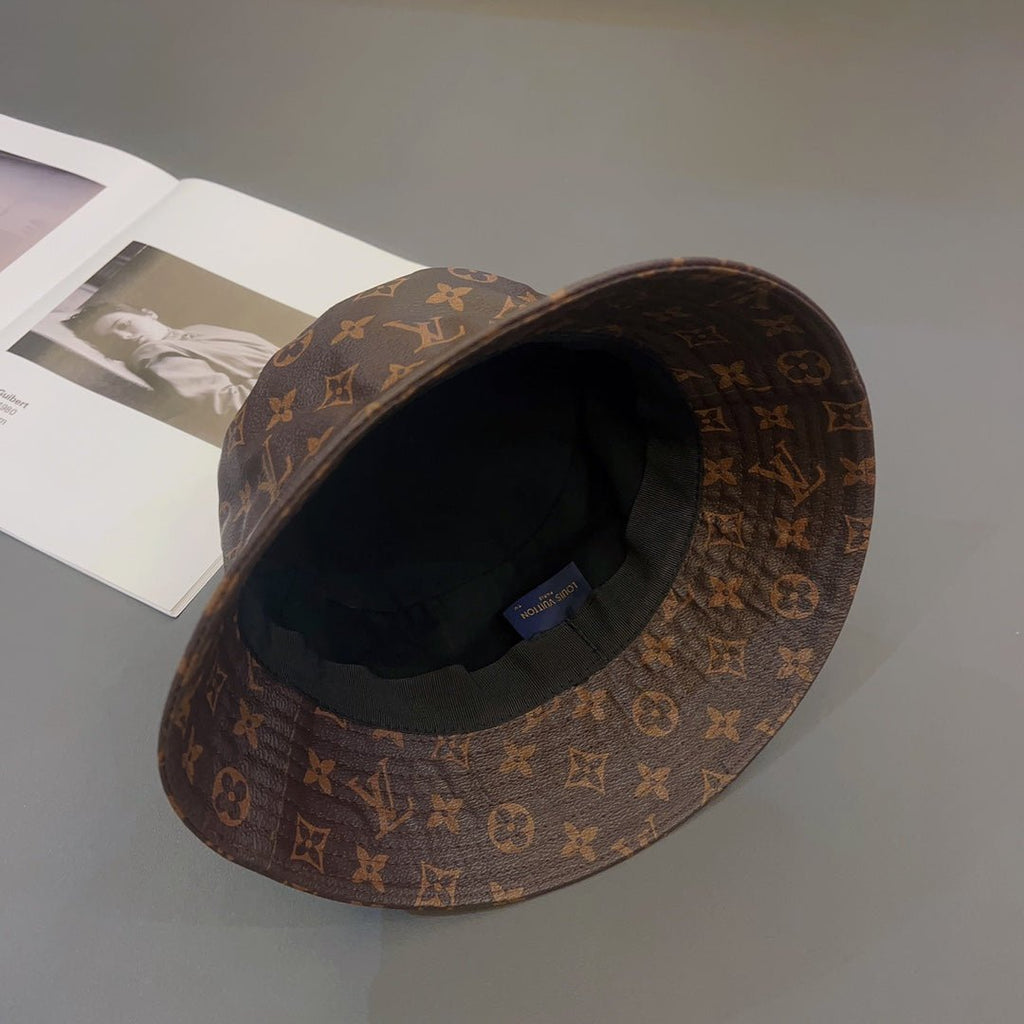 Louis Vuitton Monogram Leather Bucket Hat | Luxury Designer LV Hat - Serene