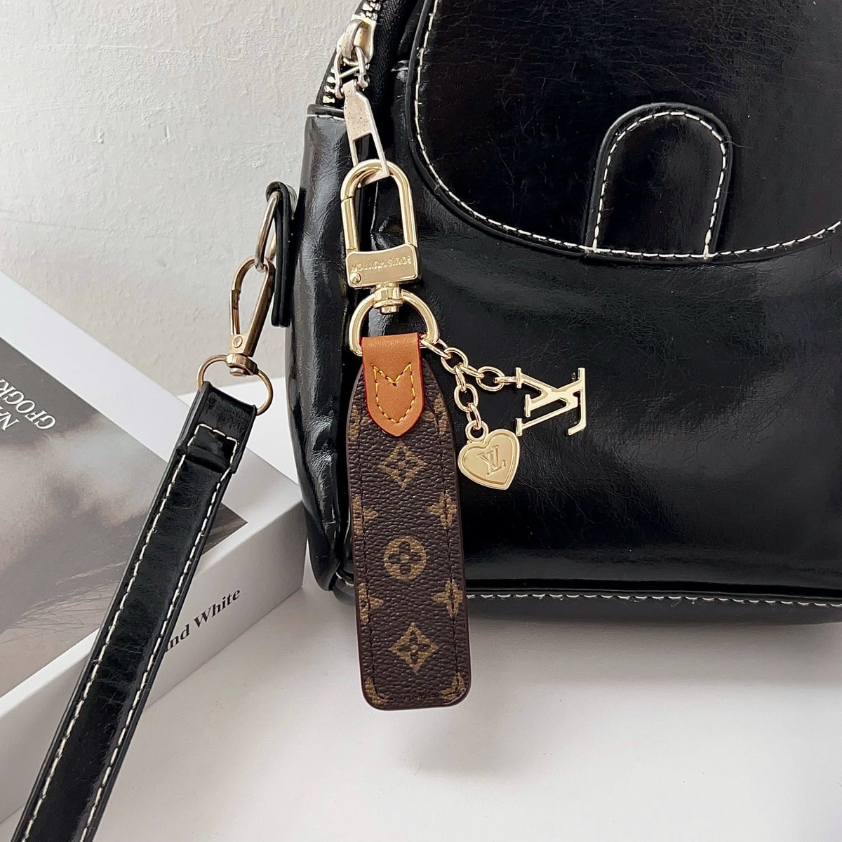 Louis Vuitton Monogram Leather Loop Bag Charm Keychain - Serene