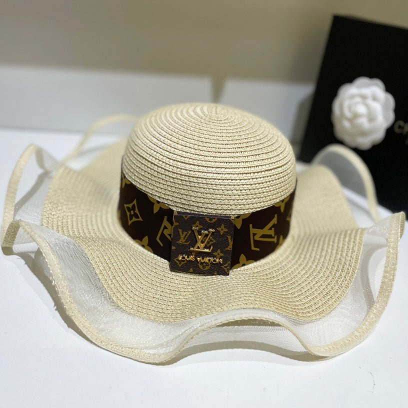 Louis Vuitton Monogram Mesh Splicing Big Brim Sun Hat - Serene