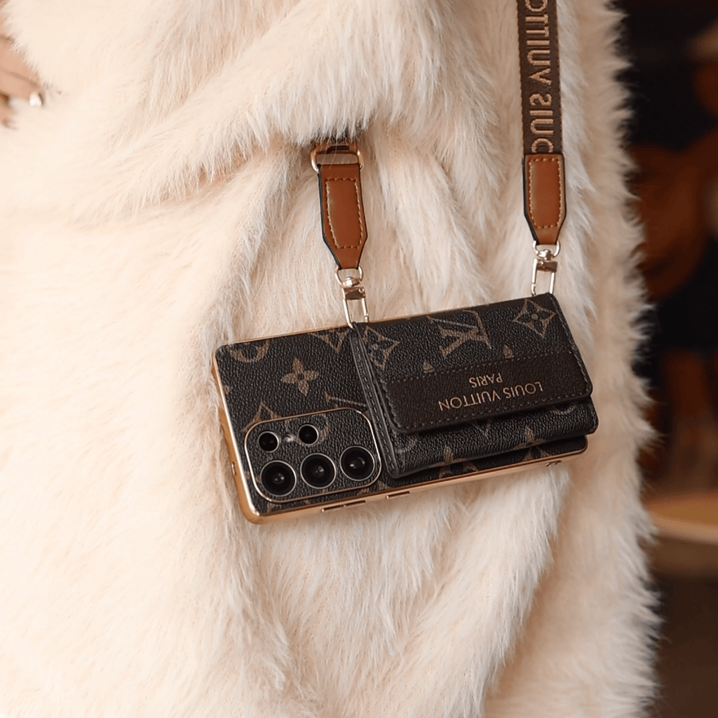 Louis Vuitton Monogram Samsung Galaxy S26 Ultra Leather Wallet Case | Card Holder Wrist Strap Cover - Serene