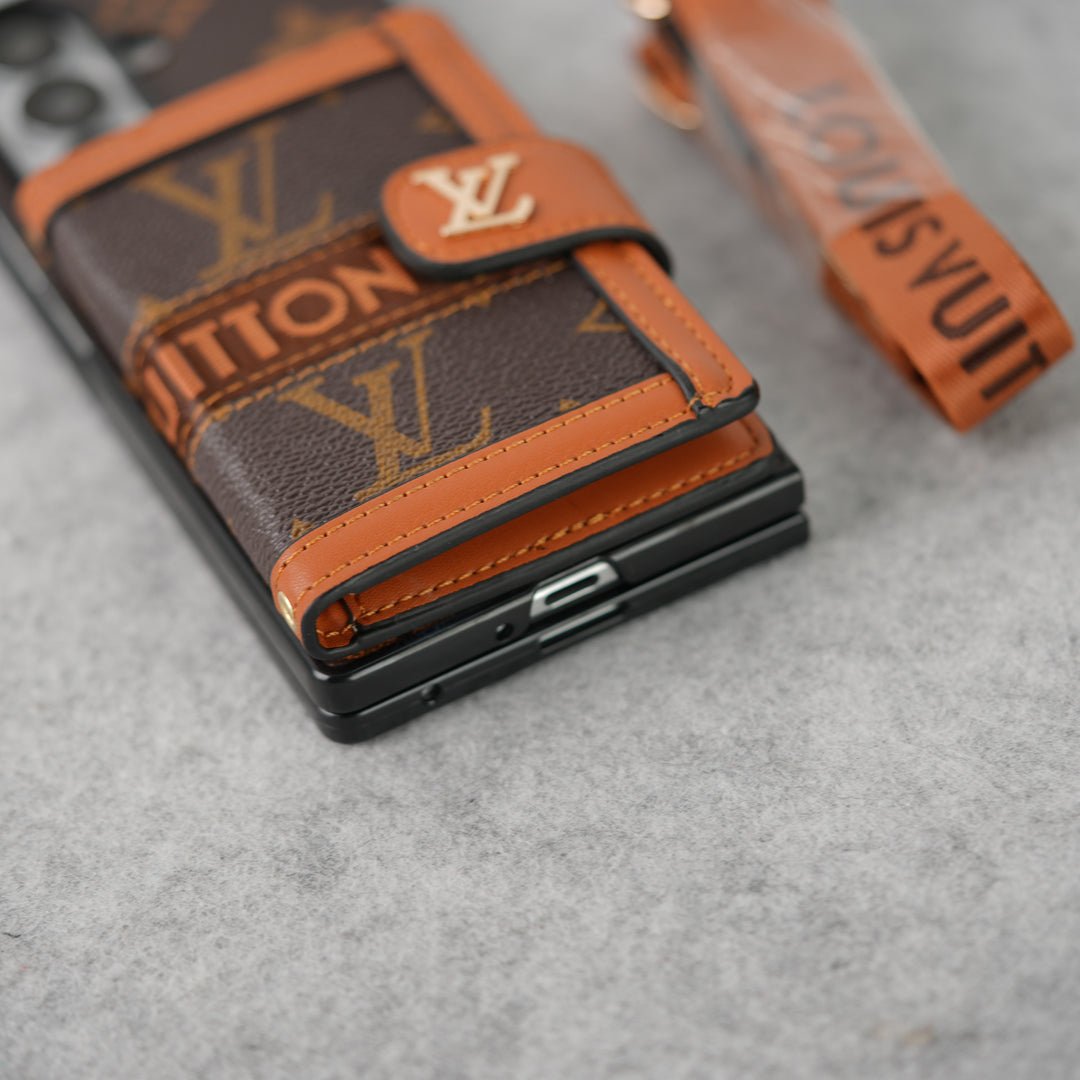 Louis Vuitton Monogram Samsung Galaxy Z Fold 7 Case with Card Holder & Crossbody Strap - Serene