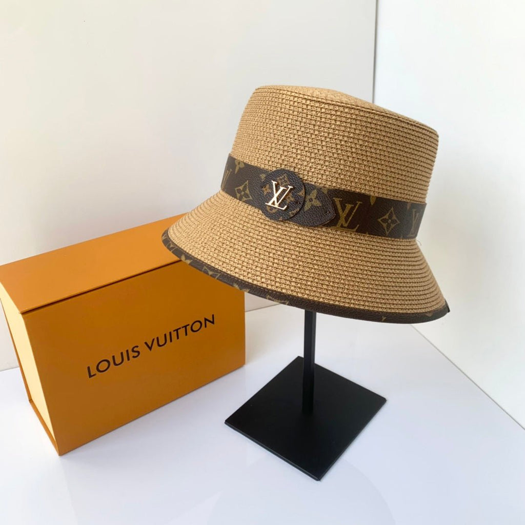 Louis Vuitton Monogram Straw Bucket Hat | Luxury Designer Summer Hat - Serene