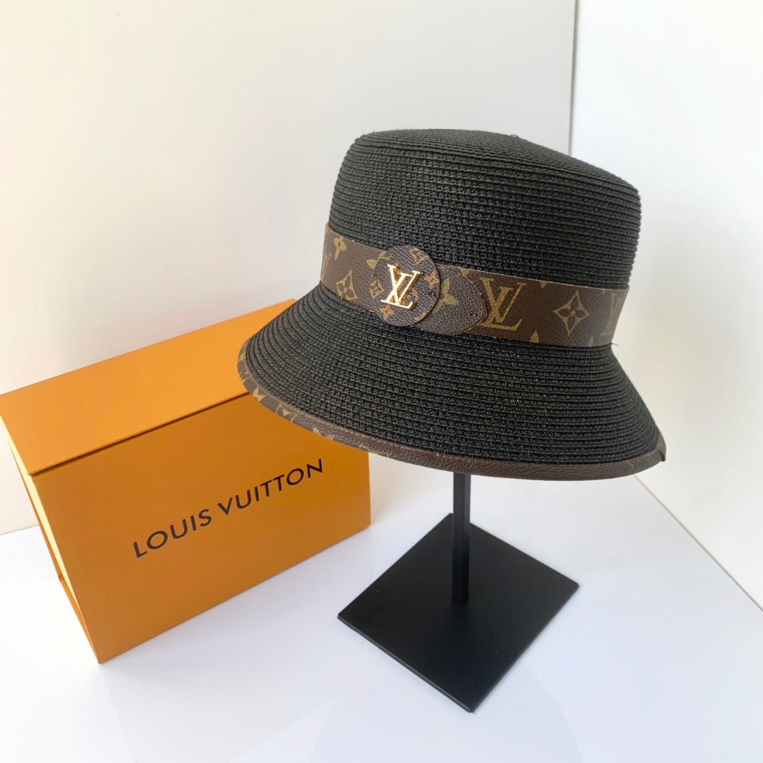 Louis Vuitton Monogram Straw Bucket Hat | Luxury Designer Summer Hat - Serene