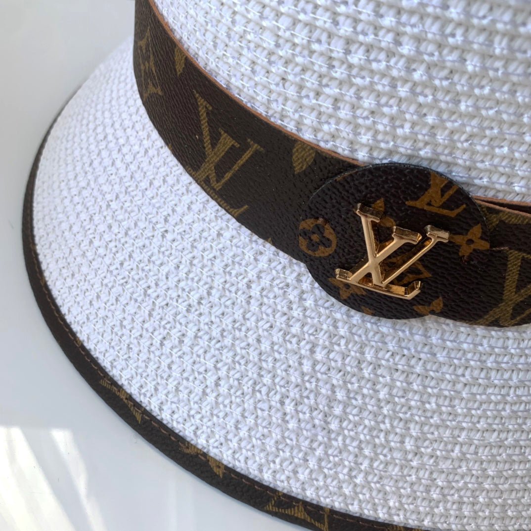 Louis Vuitton Monogram Straw Bucket Hat | Luxury Designer Summer Hat - Serene
