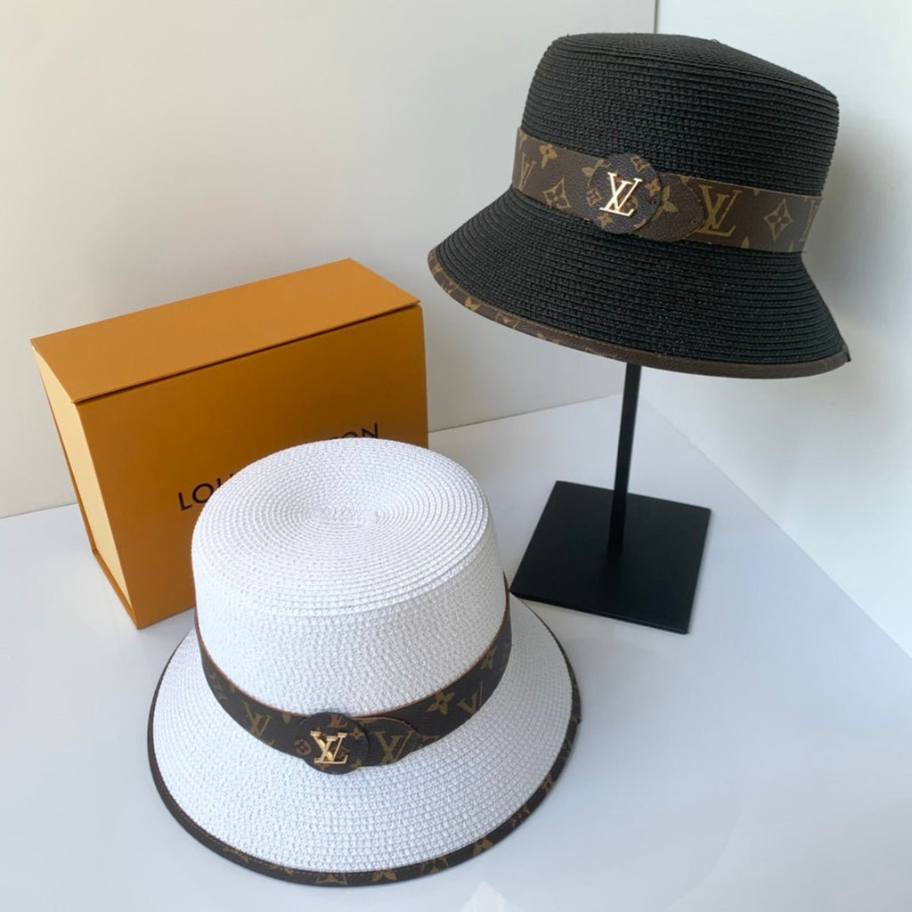 Louis Vuitton Monogram Straw Bucket Hat | Luxury Designer Summer Hat - Serene