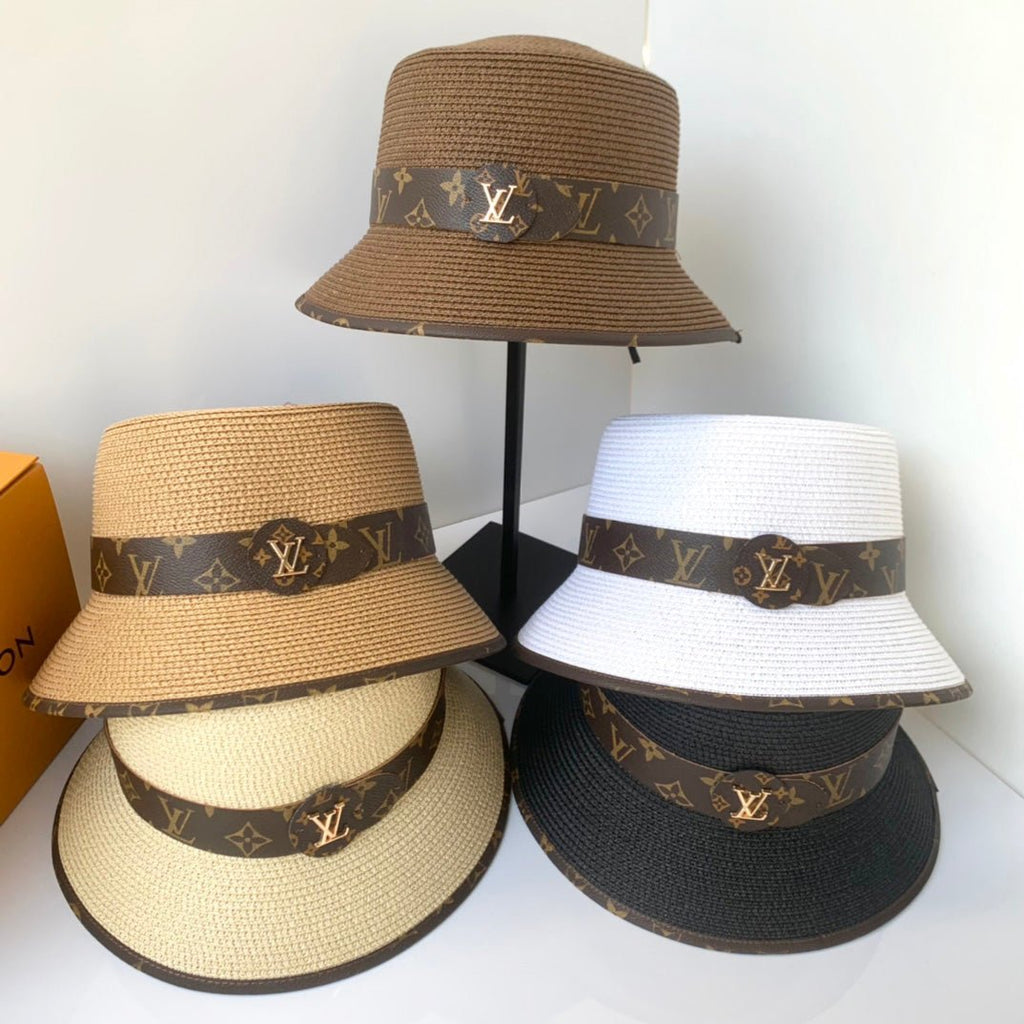 Louis Vuitton Monogram Straw Bucket Hat | Luxury Designer Summer Hat - Serene