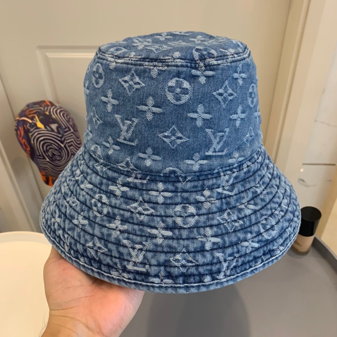 Louis Vuitton Monogram Wide Brim Denim Sun Hat | Luxury Designer UV Protection Hat - Serene
