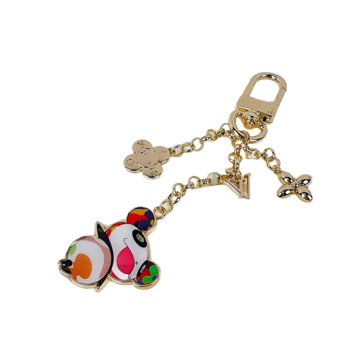 Louis Vuitton Multicolor Logo Charm Chain Keychain - Serene