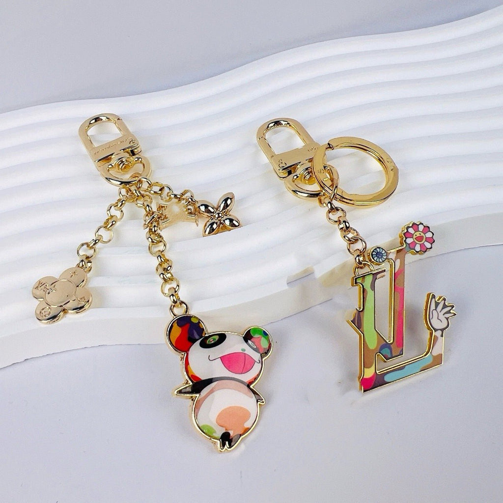 Louis Vuitton Multicolor Logo Charm Chain Keychain - Serene