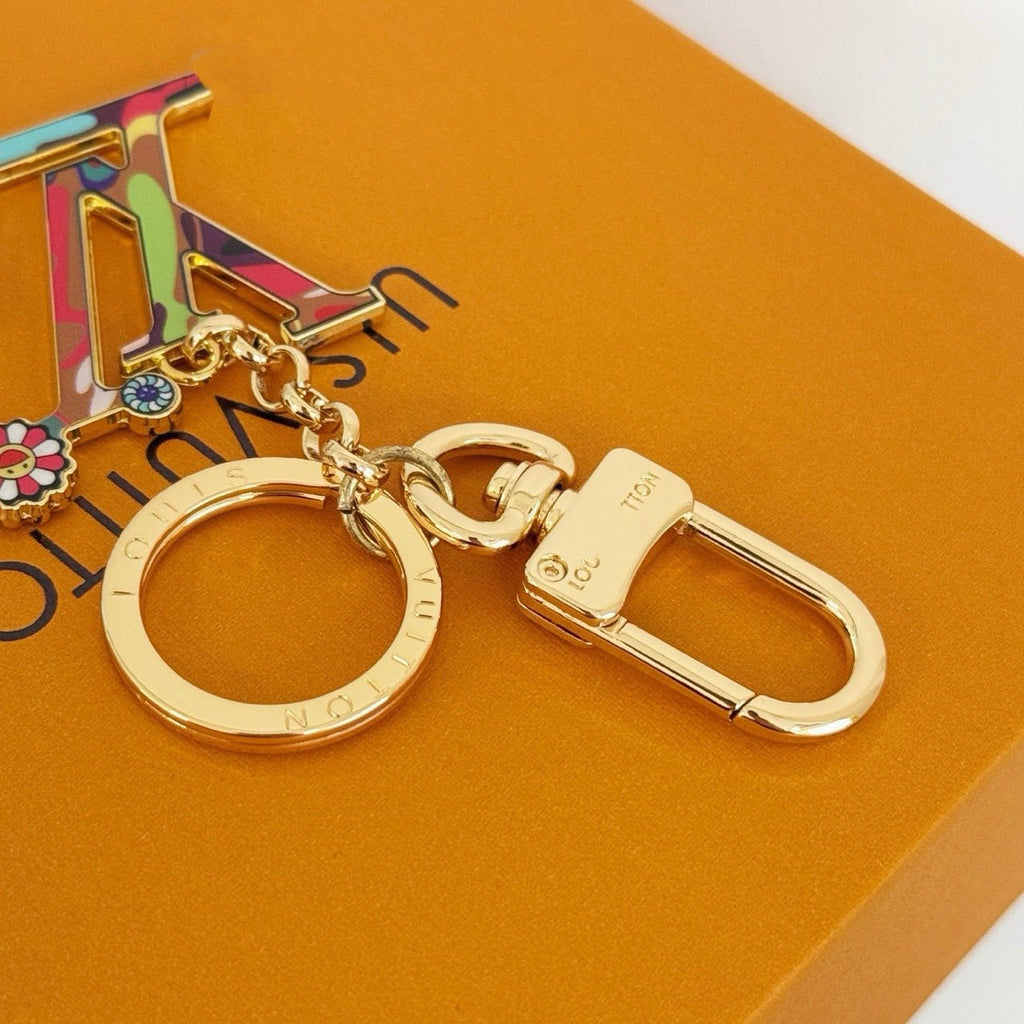 Louis Vuitton Multicolor Logo Charm Chain Keychain - Serene