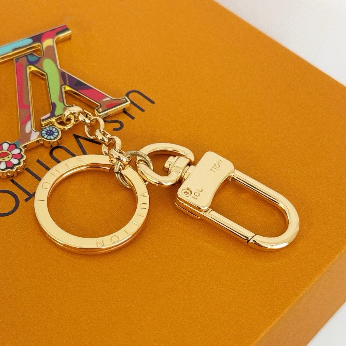 Louis Vuitton Multicolor Logo Charm Chain Keychain - Serene