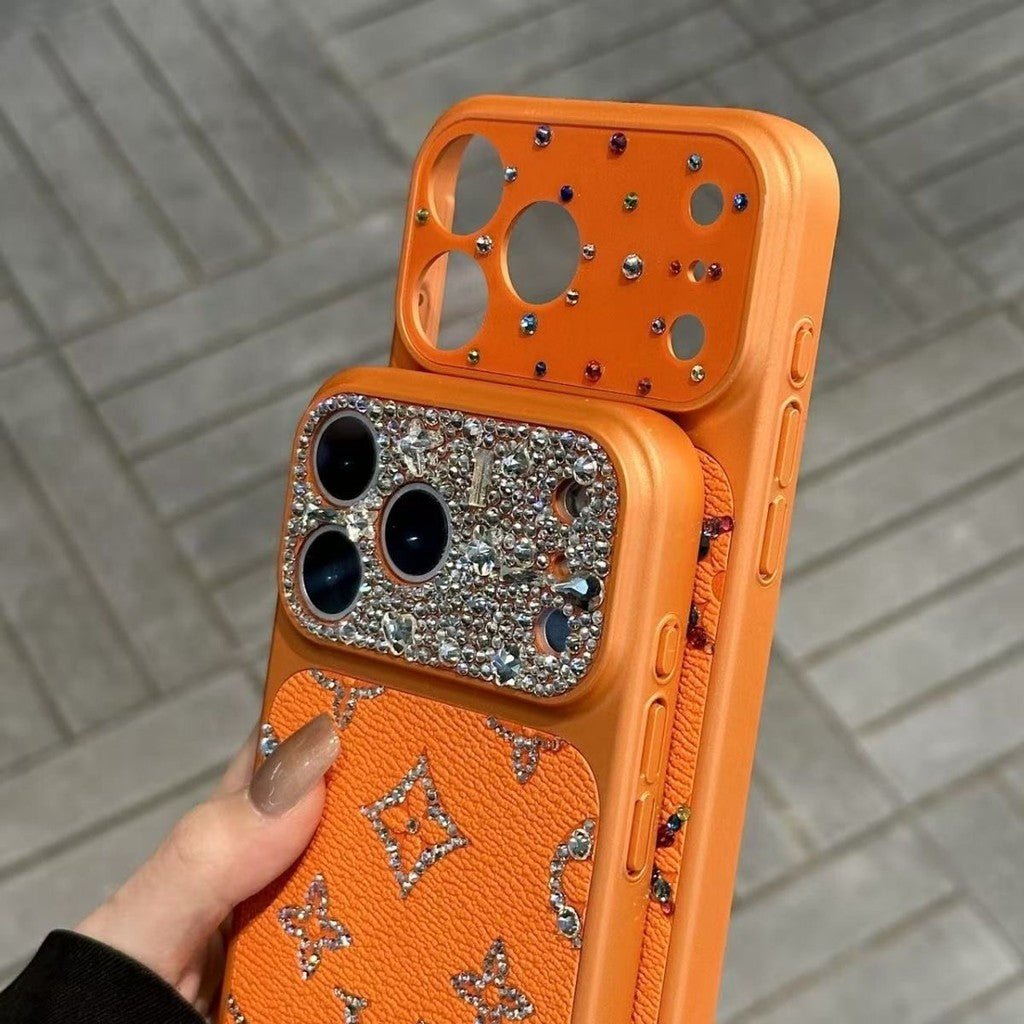 Louis Vuitton Rhinestone iPhone 18 Pro Case – Glitter Crystal Luxury Cover - Serene