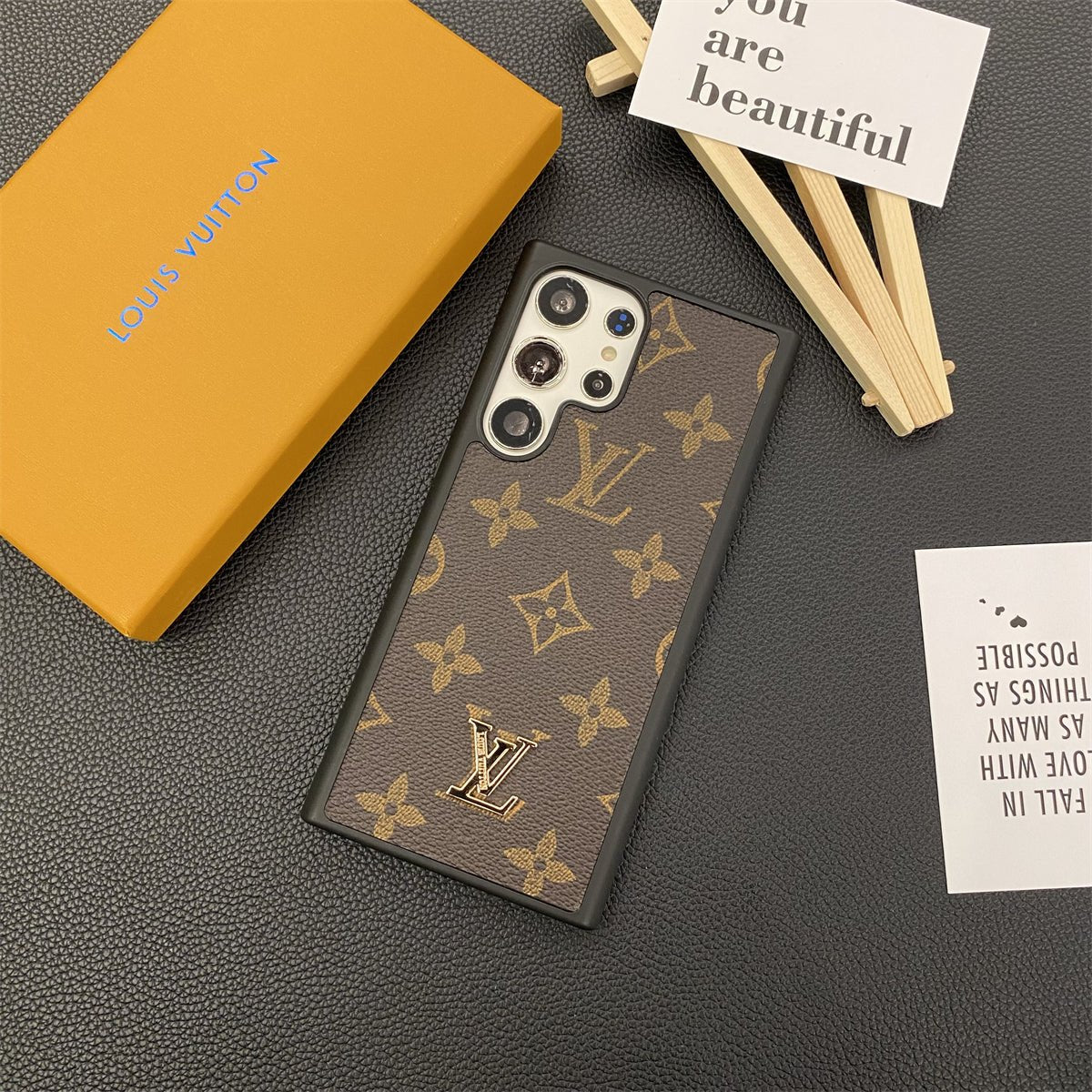 Louis Vuitton Samsung Galaxy S26 Ultra Case Lockme Leather | Luxury Designer Protective Phone Cover - Serene
