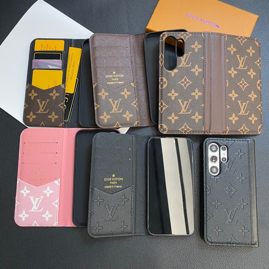 Louis Vuitton Samsung Galaxy S26 Ultra Case Monogram Leather Card Holder | Luxury Designer Phone Cover - Serene