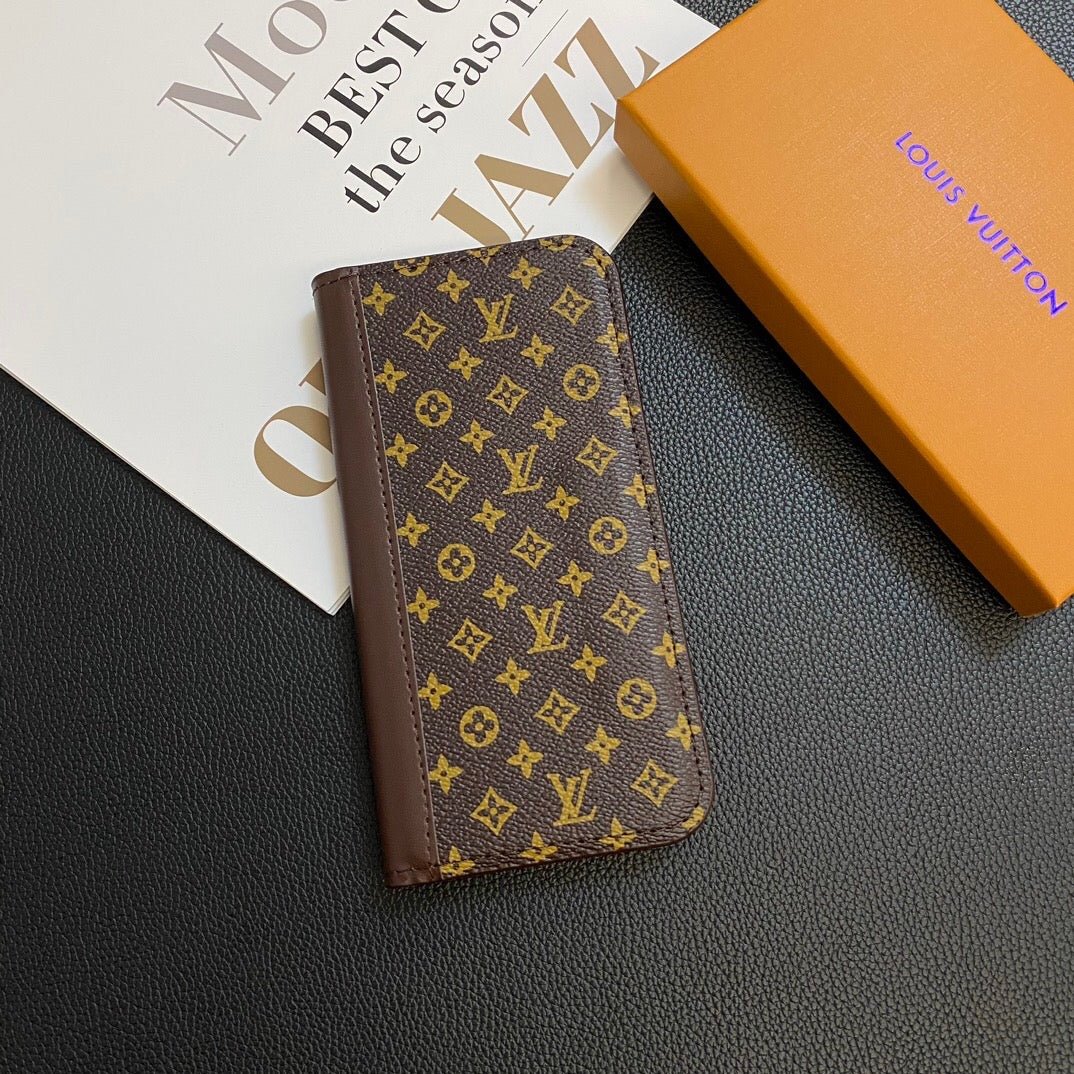 Louis Vuitton Samsung Galaxy S26 Ultra Case Monogram Leather Card Holder | Luxury Designer Phone Cover - Serene