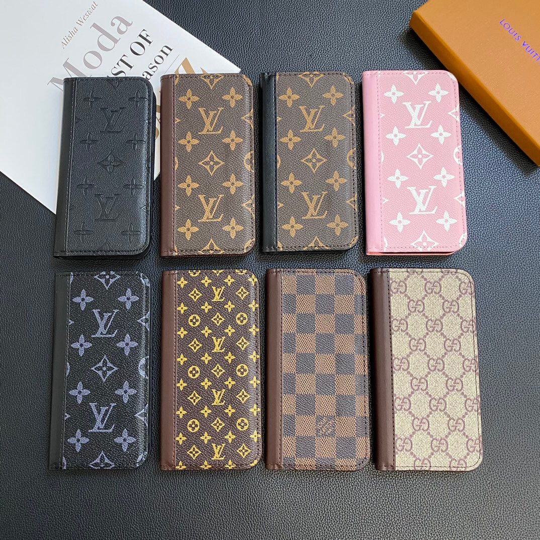 Louis Vuitton Samsung Galaxy S26 Ultra Case Monogram Leather Card Holder | Luxury Designer Phone Cover - Serene