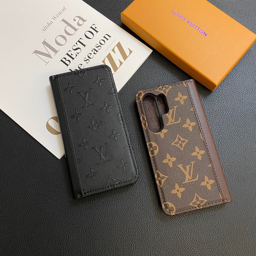 Louis Vuitton Samsung Galaxy S26 Ultra Case Monogram Leather Card Holder | Luxury Designer Phone Cover - Serene