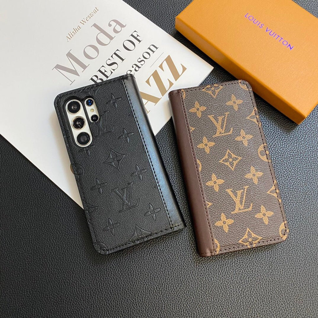 Louis Vuitton Samsung Galaxy S26 Ultra Case Monogram Leather Card Holder | Luxury Designer Phone Cover - Serene
