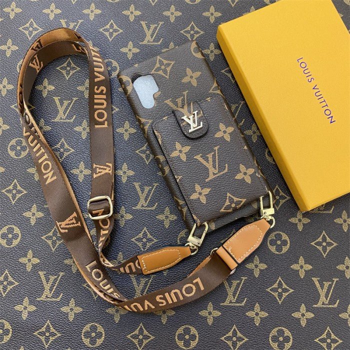 Louis Vuitton Samsung Galaxy S26 Ultra Case Monogram Leather Wallet Card Holder | Luxury Designer Phone Cover - Serene