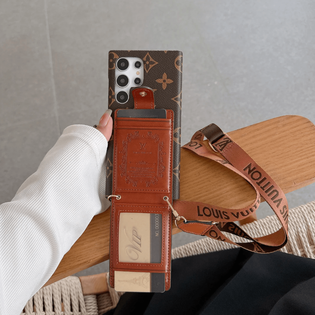 Louis Vuitton Samsung Galaxy S26 Ultra Case Monogram Leather Wallet Card Holder | Luxury Designer Phone Cover - Serene
