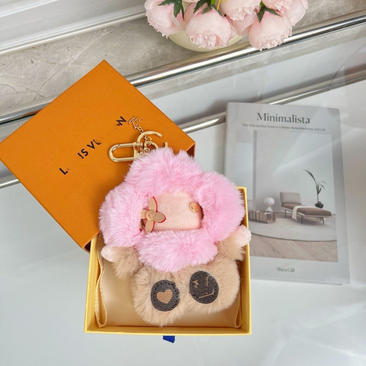 Louis Vuitton Vivienne Fluffy Flower Plush Bag Charm Keychain - Serene